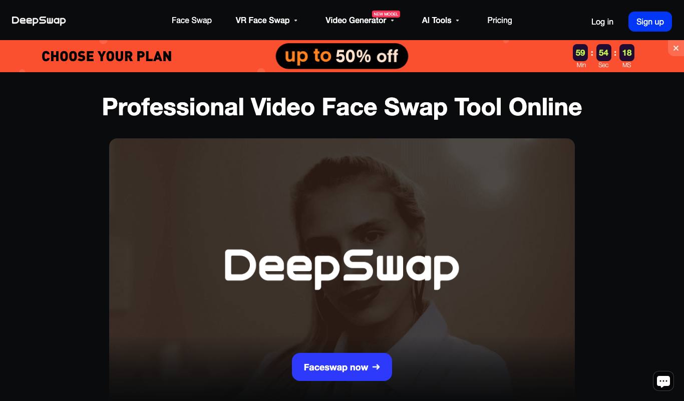 DeepSwap website screenshot