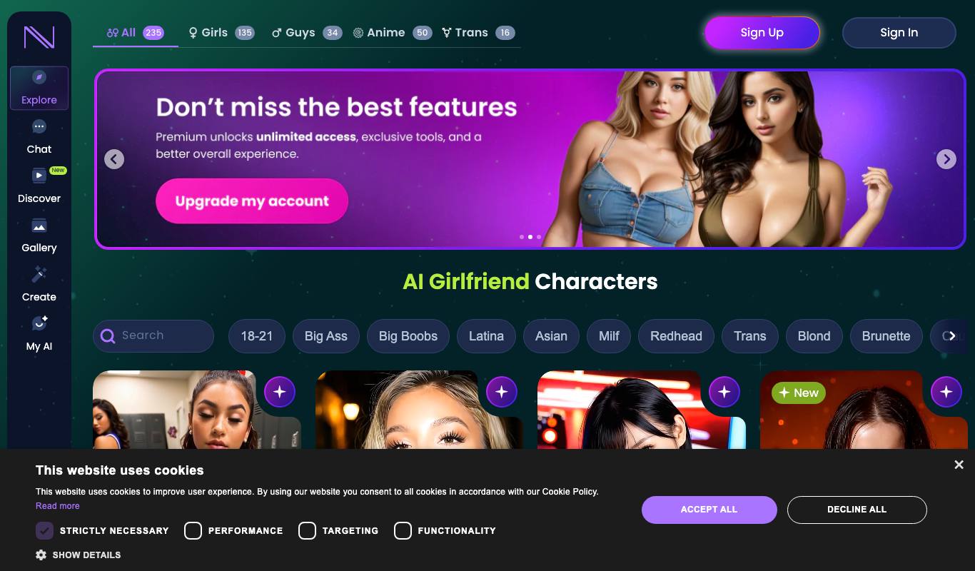 GirlfriendGPT website screenshot