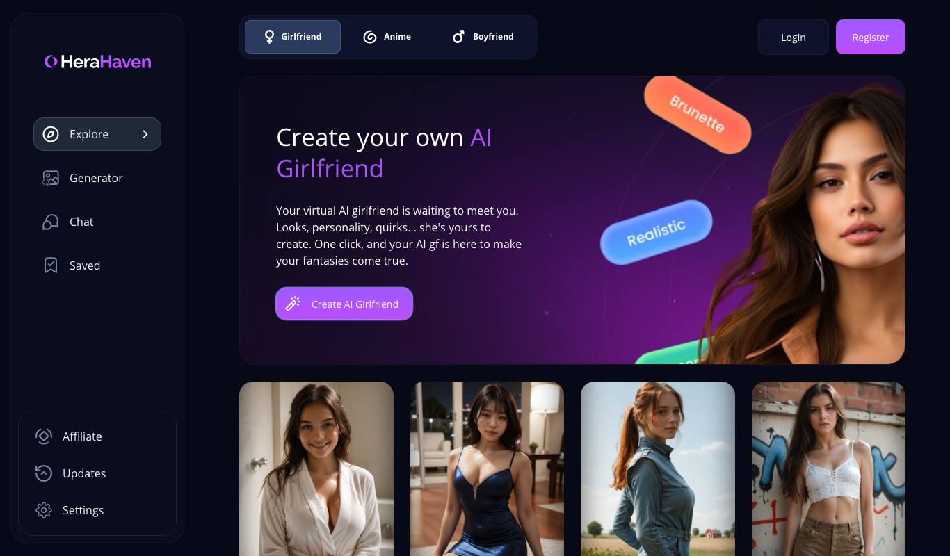 HeraHaven website screenshot
