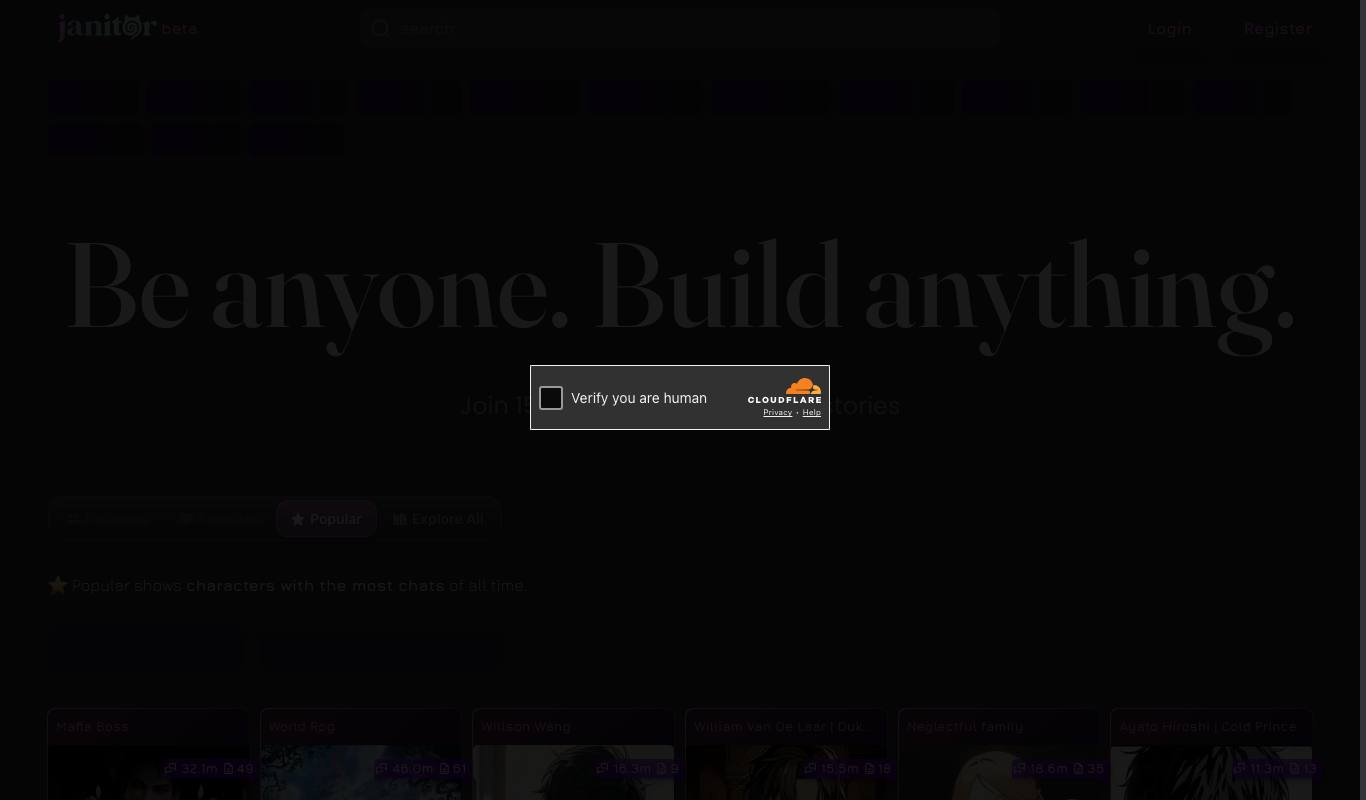 JanitorAI website screenshot