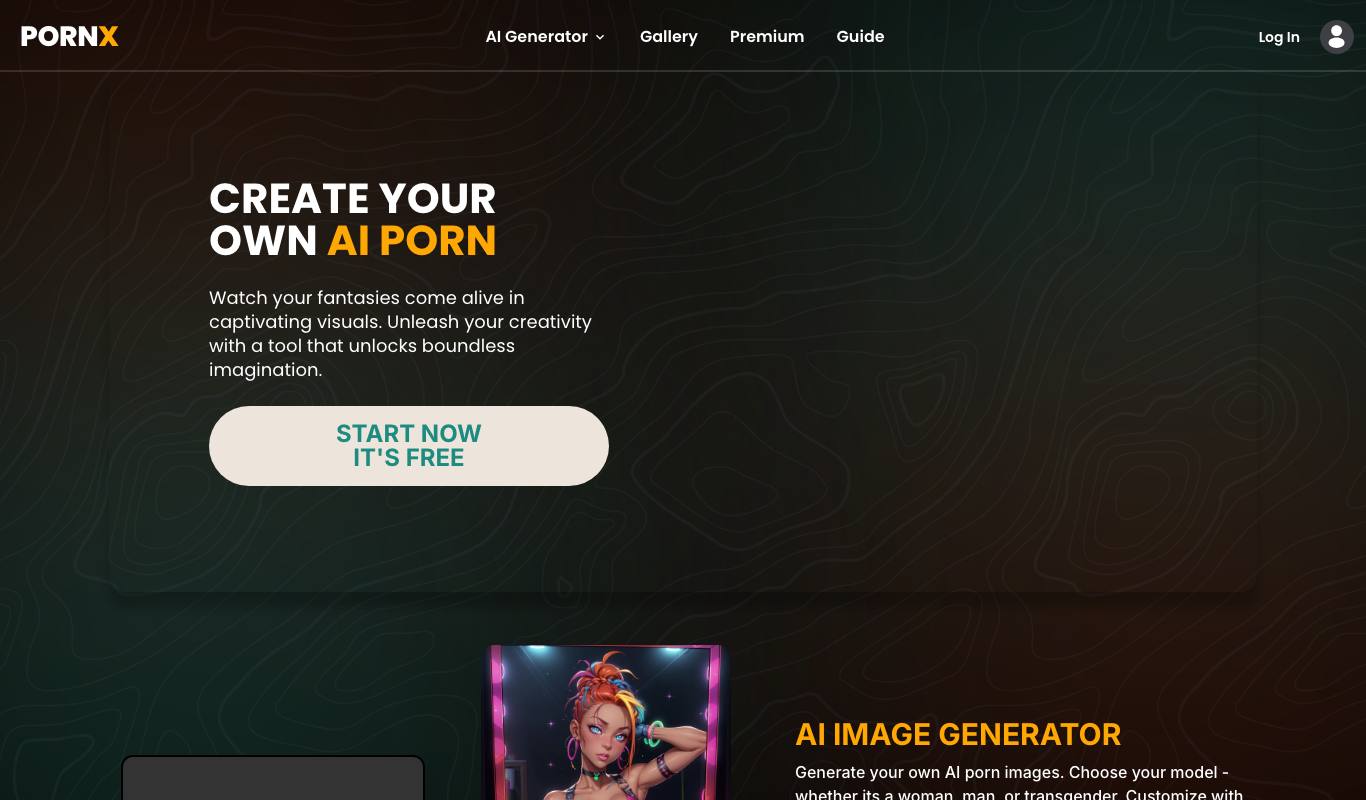 PornX AI website screenshot