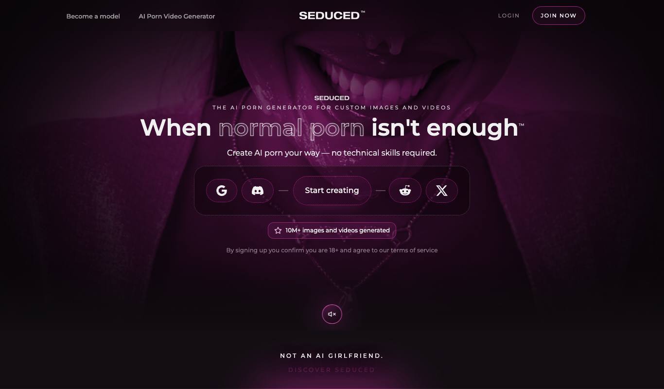 Seduced AI website screenshot