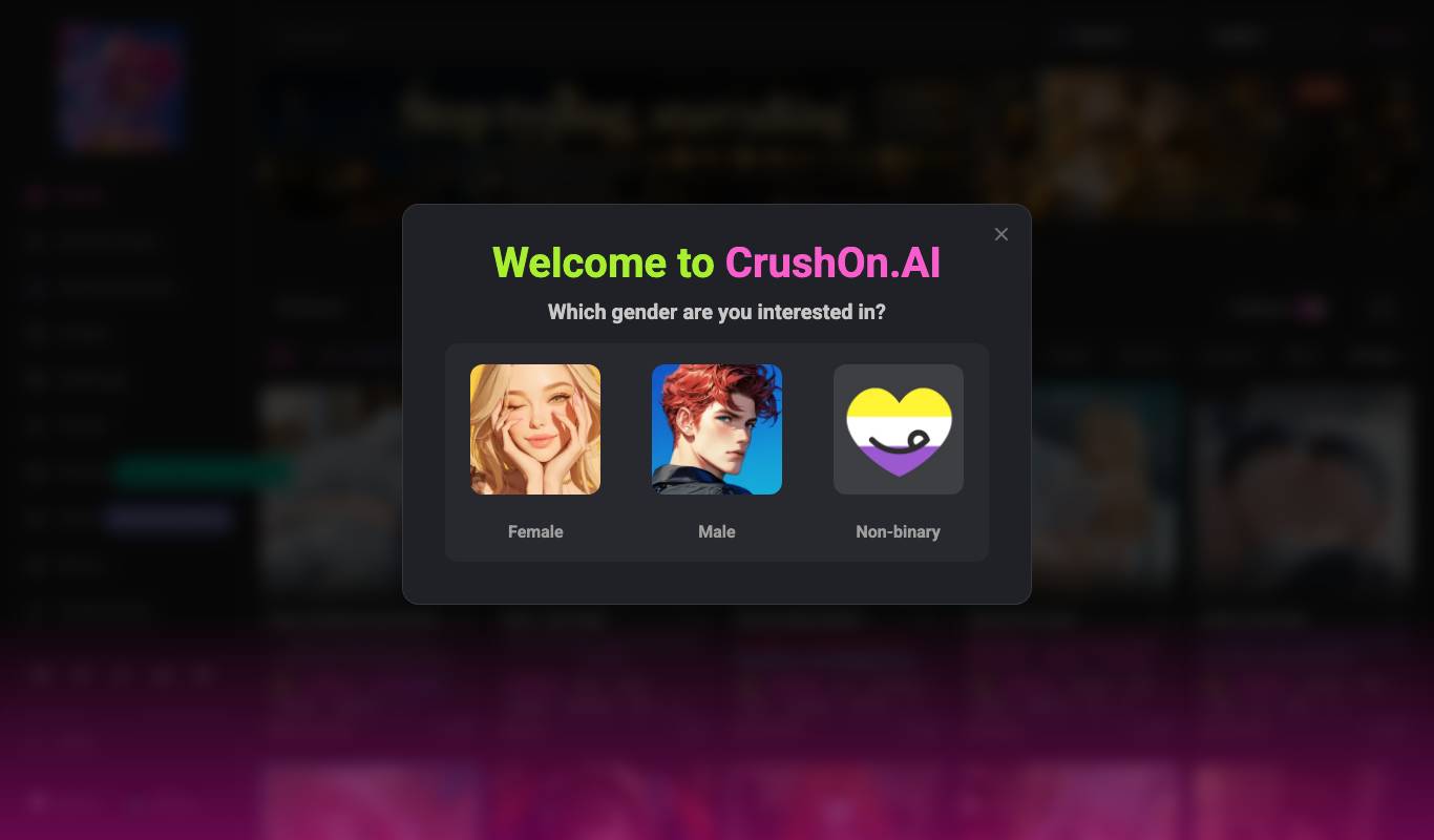 CrushOn.AI generator interface