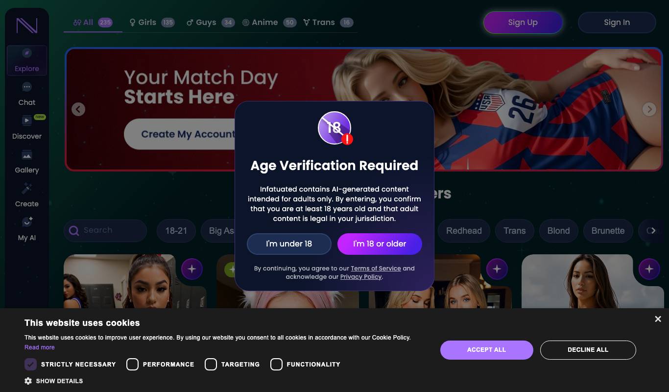 GirlfriendGPT generator interface